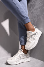 Leather Breathable Lightweight Lace Up Running Trainers