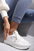 Leather Breathable Lightweight Lace Up Running Trainers