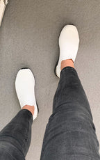 Womens Canvas Wedge Heel Slip On Trainers