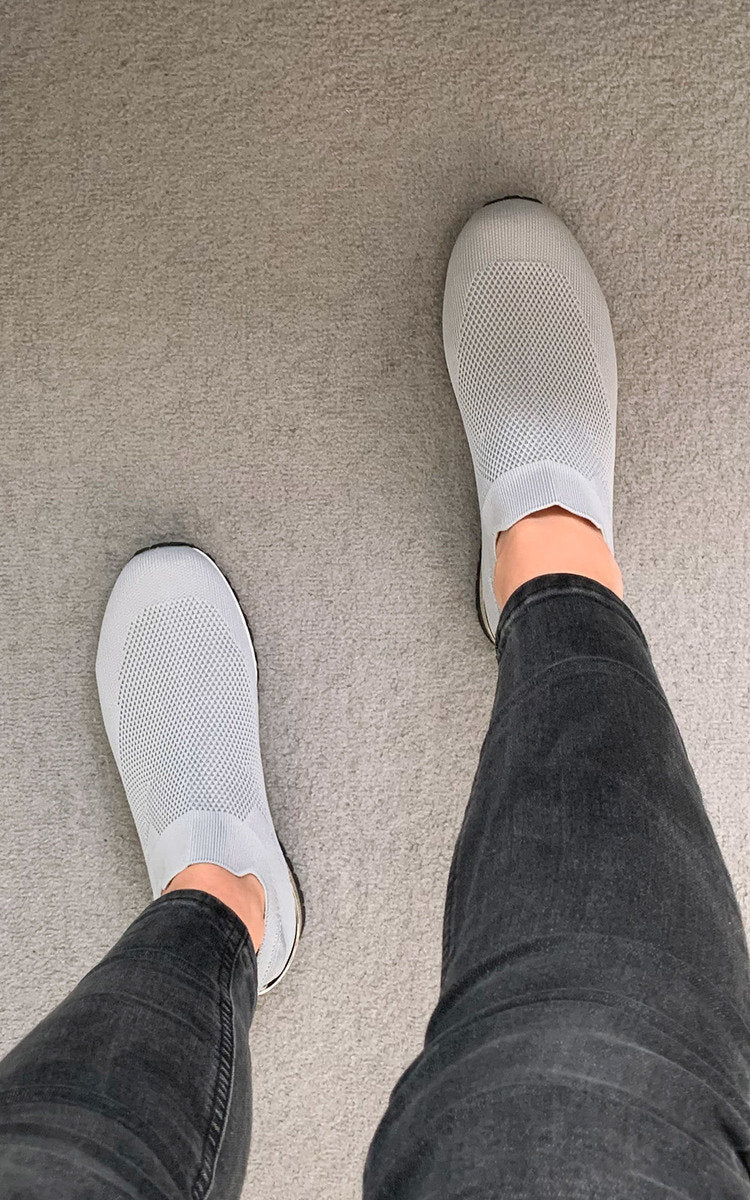 Womens Canvas Wedge Heel Slip On Trainers