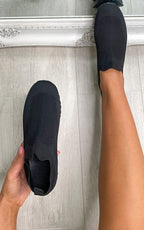 Leather Lightweight Slip On All Black Trainers