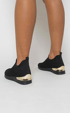 Leather Lightweight Slip On All Black Trainers