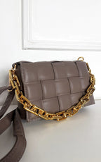 Serena Padded Faux Leather Shoulder Bag With Chain