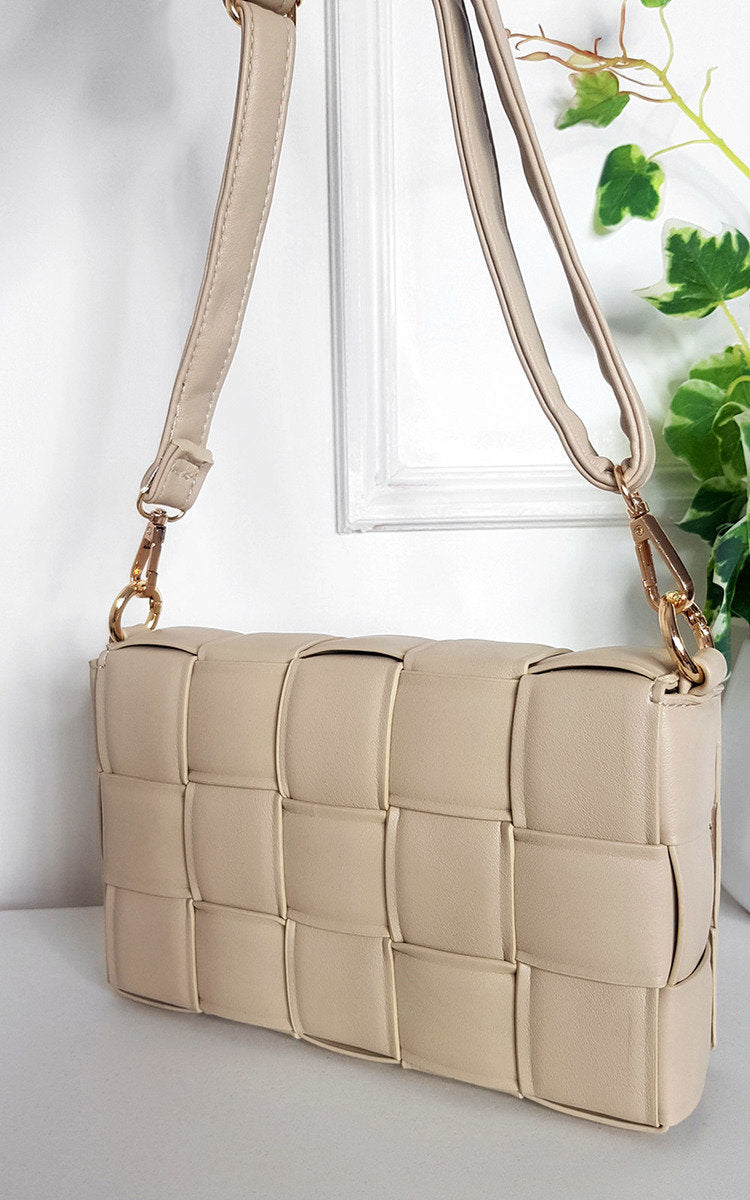 Serena Padded Faux Leather Shoulder Bag With Chain