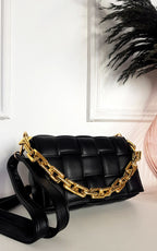 Serena Padded Faux Leather Shoulder Bag With Chain