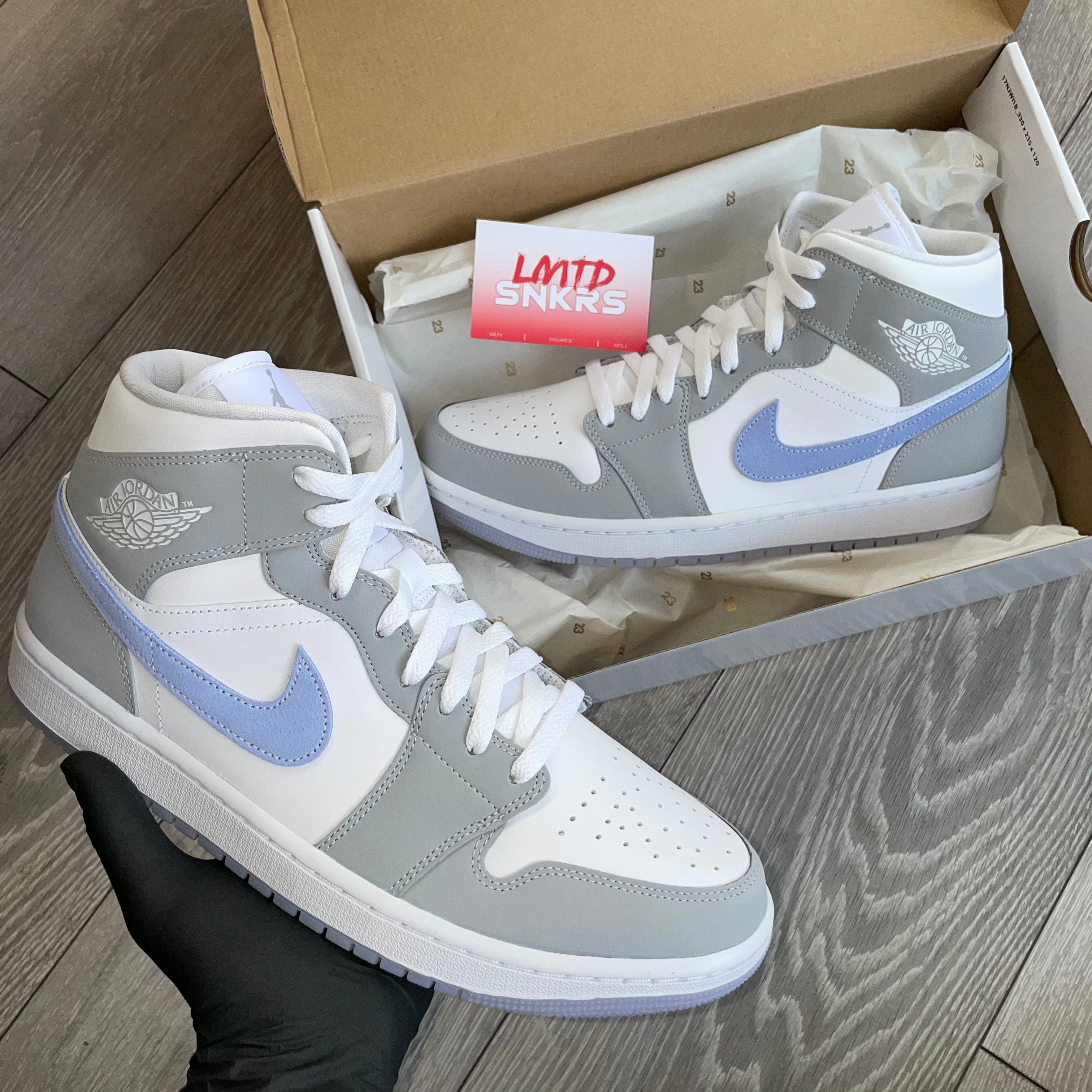 Air Jordan 1 Mid Wolf Grey Womens Trainers