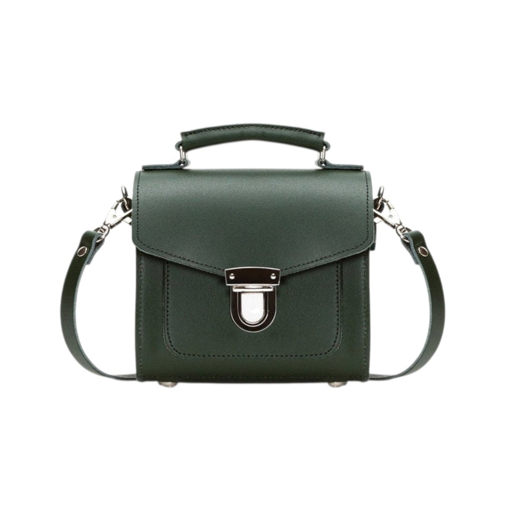 Zatchels Ivy Green Sugarcube Handmade Leather Handbag front view