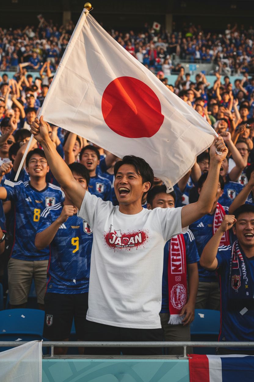 Japan World Cup 2026 T-Shirt - Bold Graffiti Flag Design by StayClothed.com