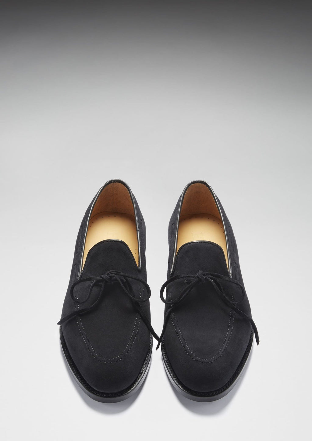 Hugs & Co Mens Black Suede Laced Loafers Welted Leather Sole