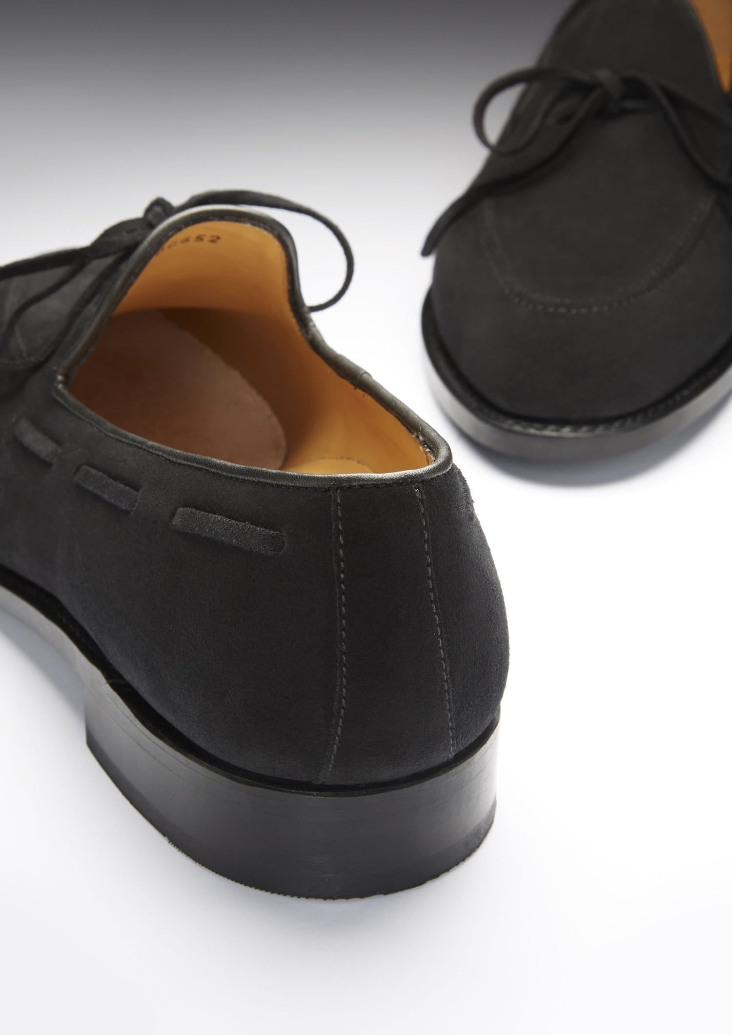Hugs & Co Mens Black Suede Laced Loafers Welted Leather Sole