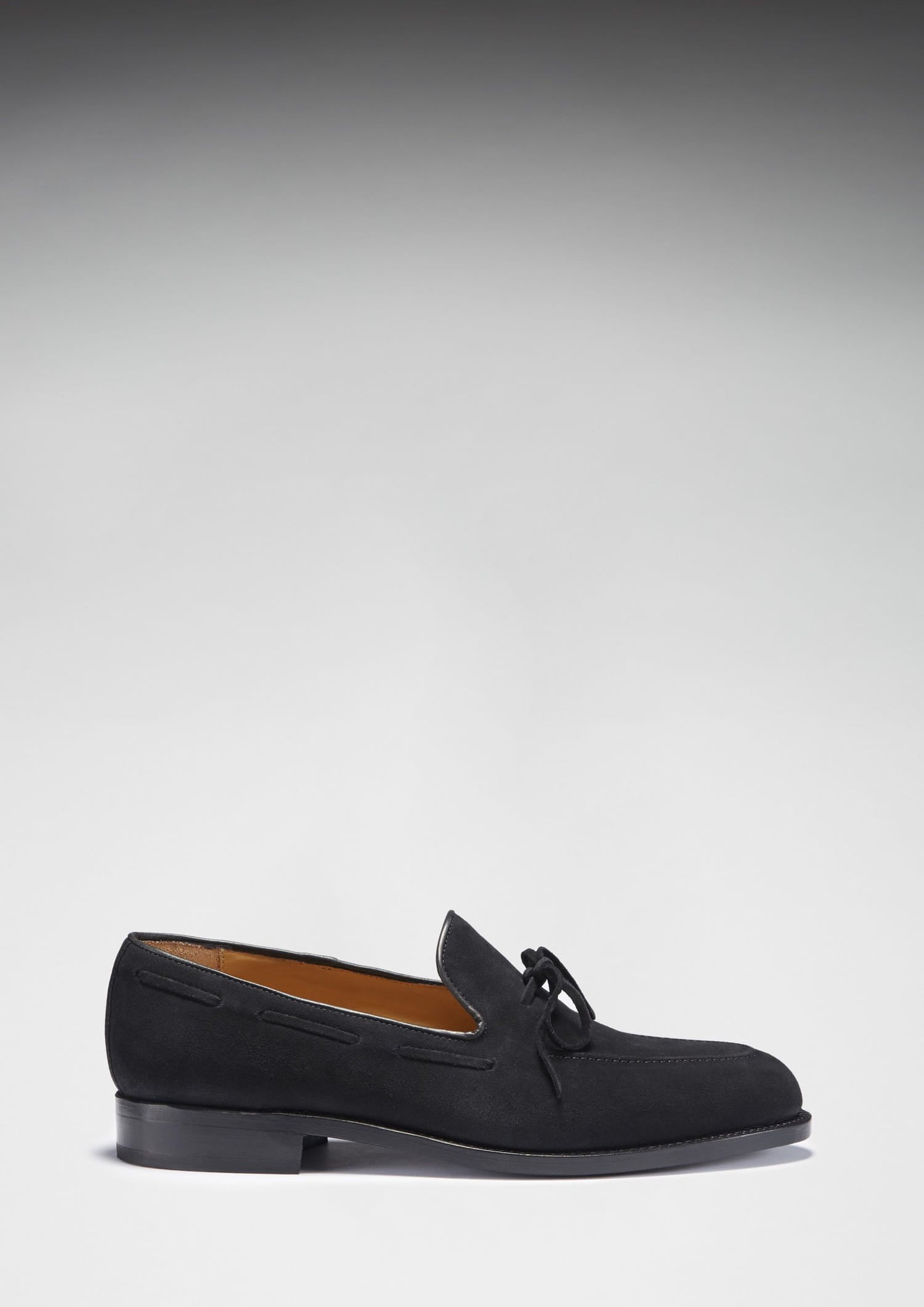 Hugs & Co Mens Black Suede Laced Loafers Welted Leather Sole