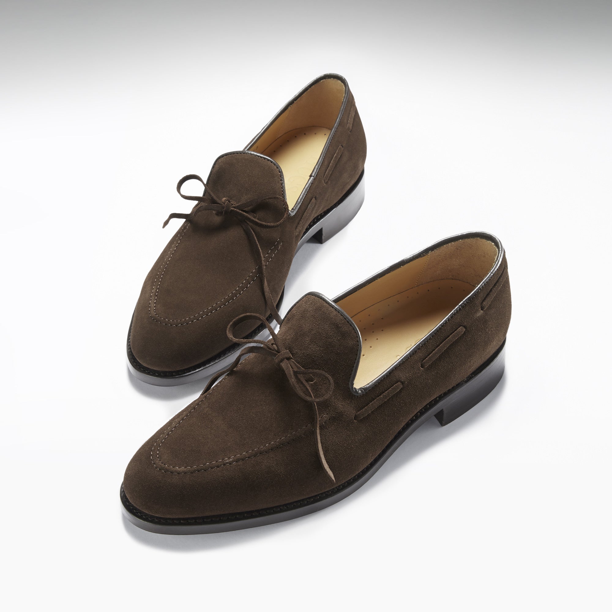 Hugs & Co Mens Brown Suede Goodyear Welted Laced Loafers