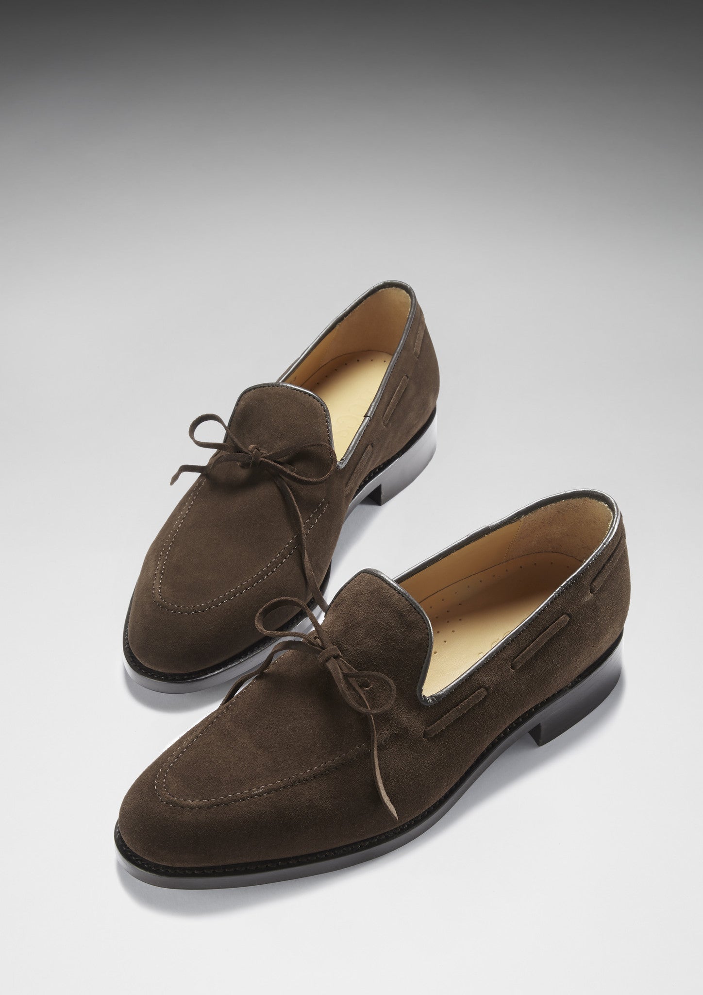 Hugs & Co Mens Brown Suede Goodyear Welted Laced Loafers