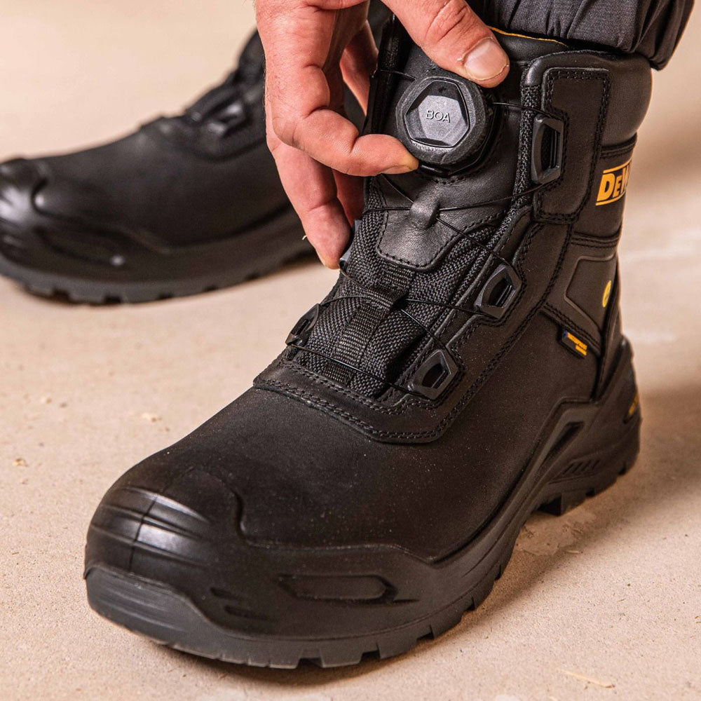 DeWalt Lander Leather Water-Resistant Composite BOA Safety Work Safety Boots Stone / Black