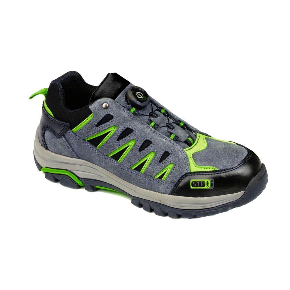 Portwest FT18 Steelite Wire Lace Safety Trainers S1P HRO Grey / Green