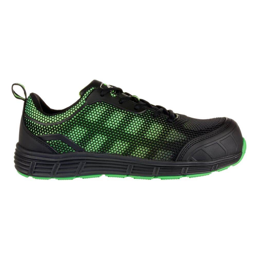 Portwest FT35 Composite Textile Safety Trainers S1PS FO SR Black / Green / Black / Red