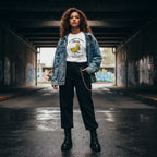 Latina woman in streetwear posing outdoors