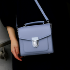 Zatchels Lilac Grey Sugarcube handbag model view