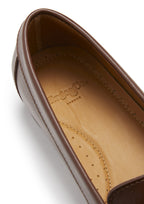 Hugs & Co Womens Brown Leather Penny Loafers
