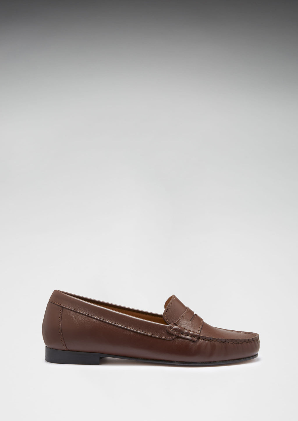 Hugs & Co Womens Brown Leather Penny Loafers
