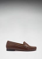Hugs & Co Womens Brown Leather Penny Loafers
