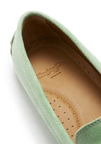 Hugs & Co Womens Penny Driving Loafers Lagoon Green Suede