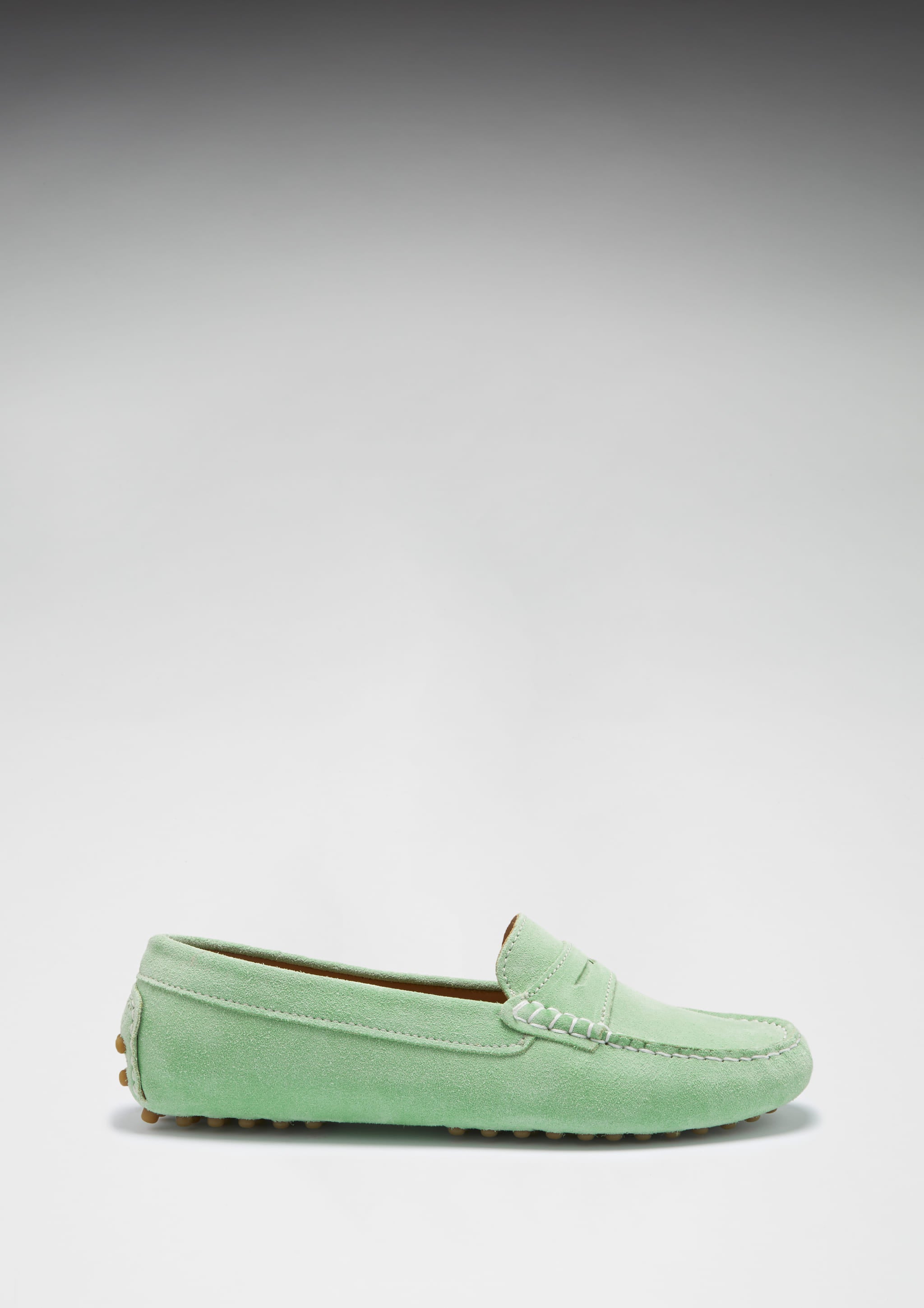 Hugs & Co Womens Penny Driving Loafers Lagoon Green Suede