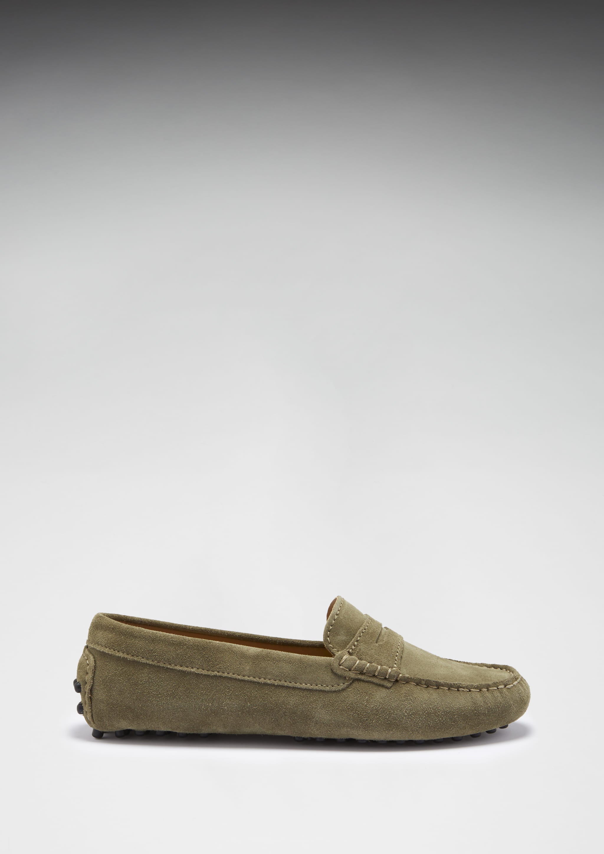 Hugs & Co Womens Penny Driving Loafers Truffle Suede