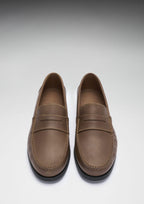 Hugs & Co Mens Boat Loafers Light Brown Leather