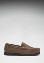 Hugs & Co Mens Boat Loafers Light Brown Leather