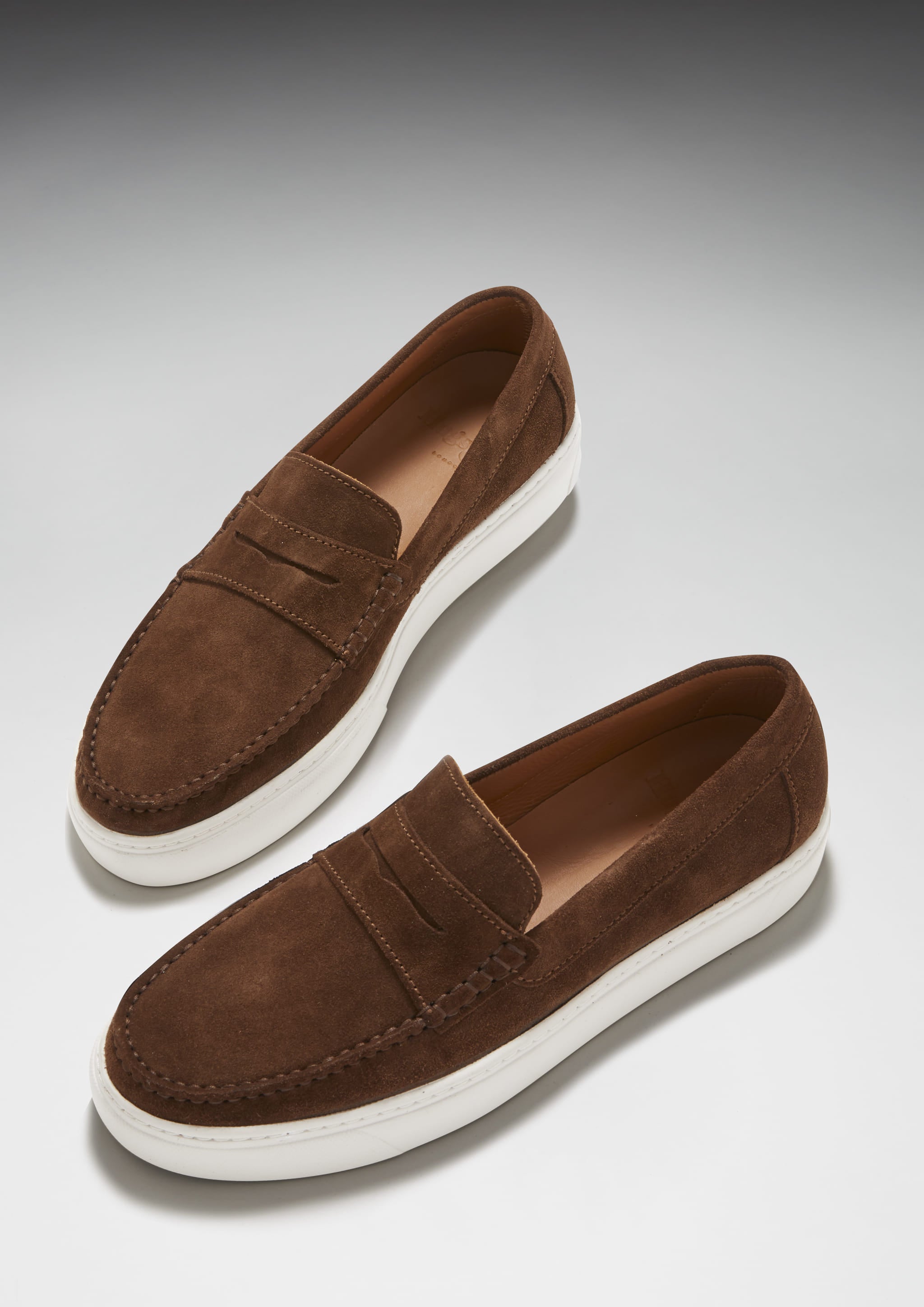 Hugs & Co Mens Slip-on Sneaker Loafers Brown Suede
