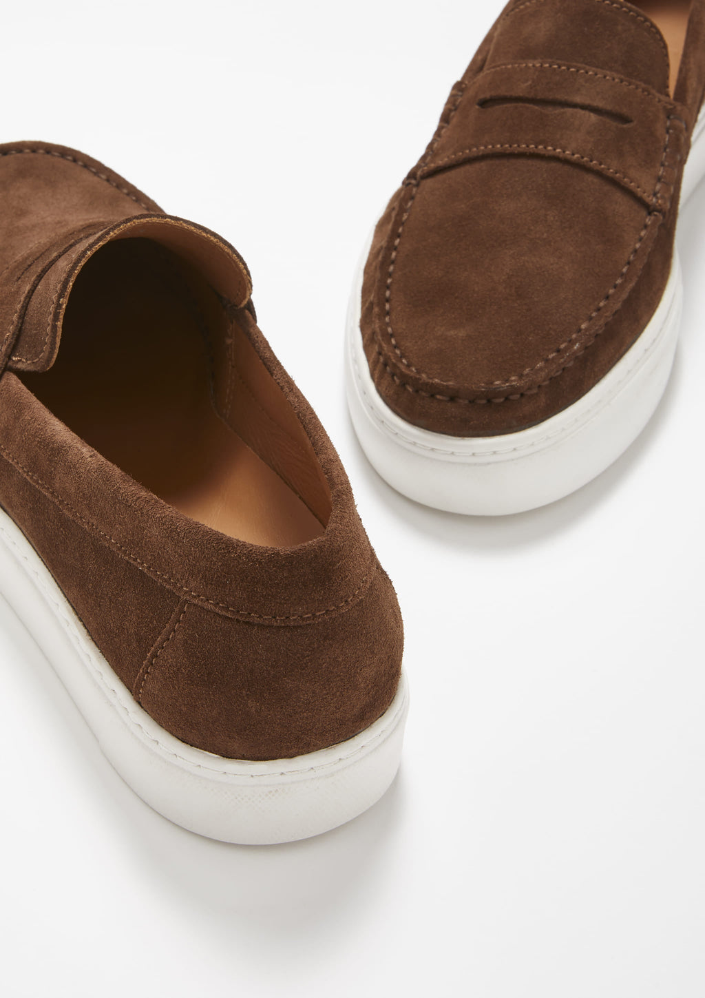 Hugs & Co Mens Slip-on Sneaker Loafers Brown Suede