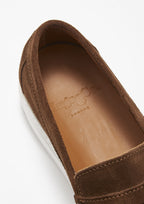 Hugs & Co Mens Slip-on Sneaker Loafers Brown Suede