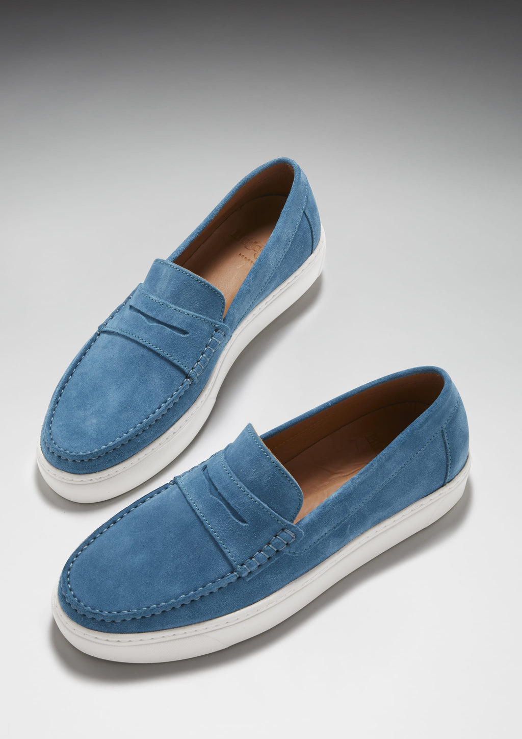 Hugs & Co Mens Slip-on Sneaker Loafers Petrol Blue Suede