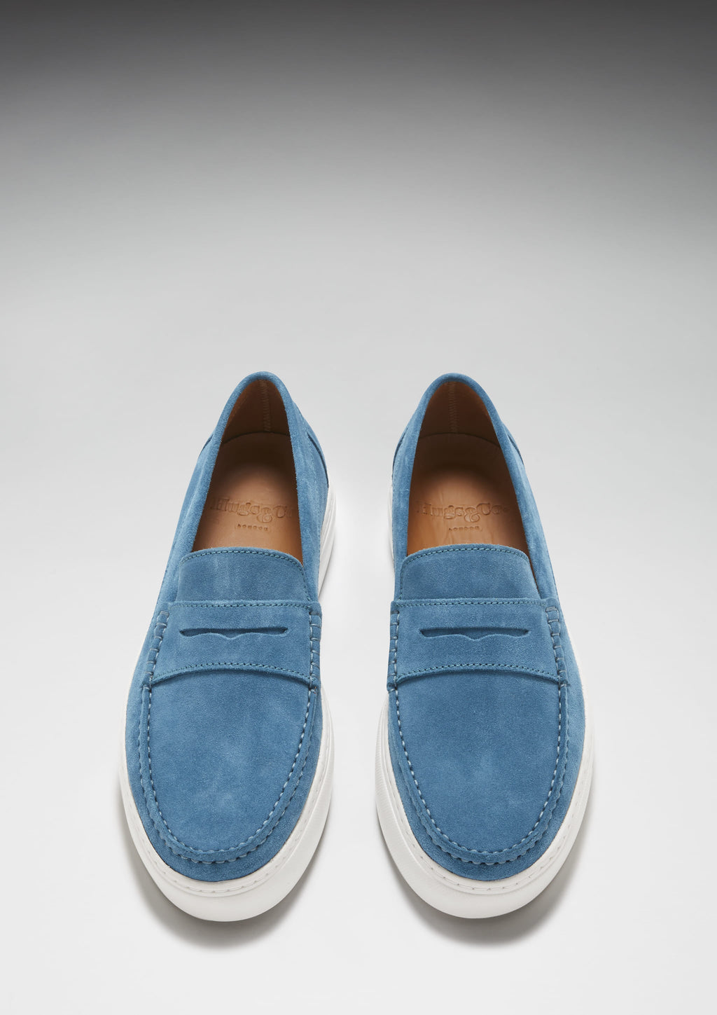 Hugs & Co Mens Slip-on Sneaker Loafers Petrol Blue Suede