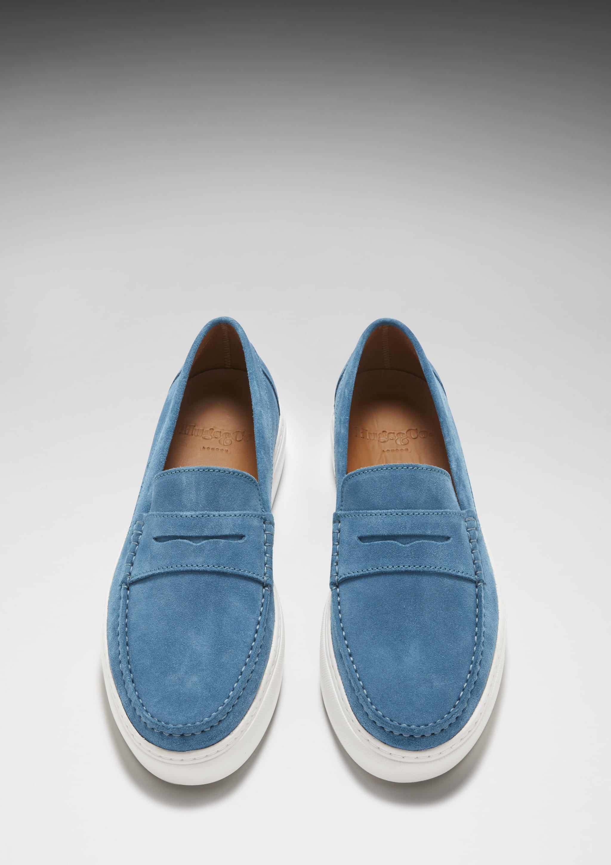 Hugs & Co Mens Slip-on Sneaker Loafers Petrol Blue Suede