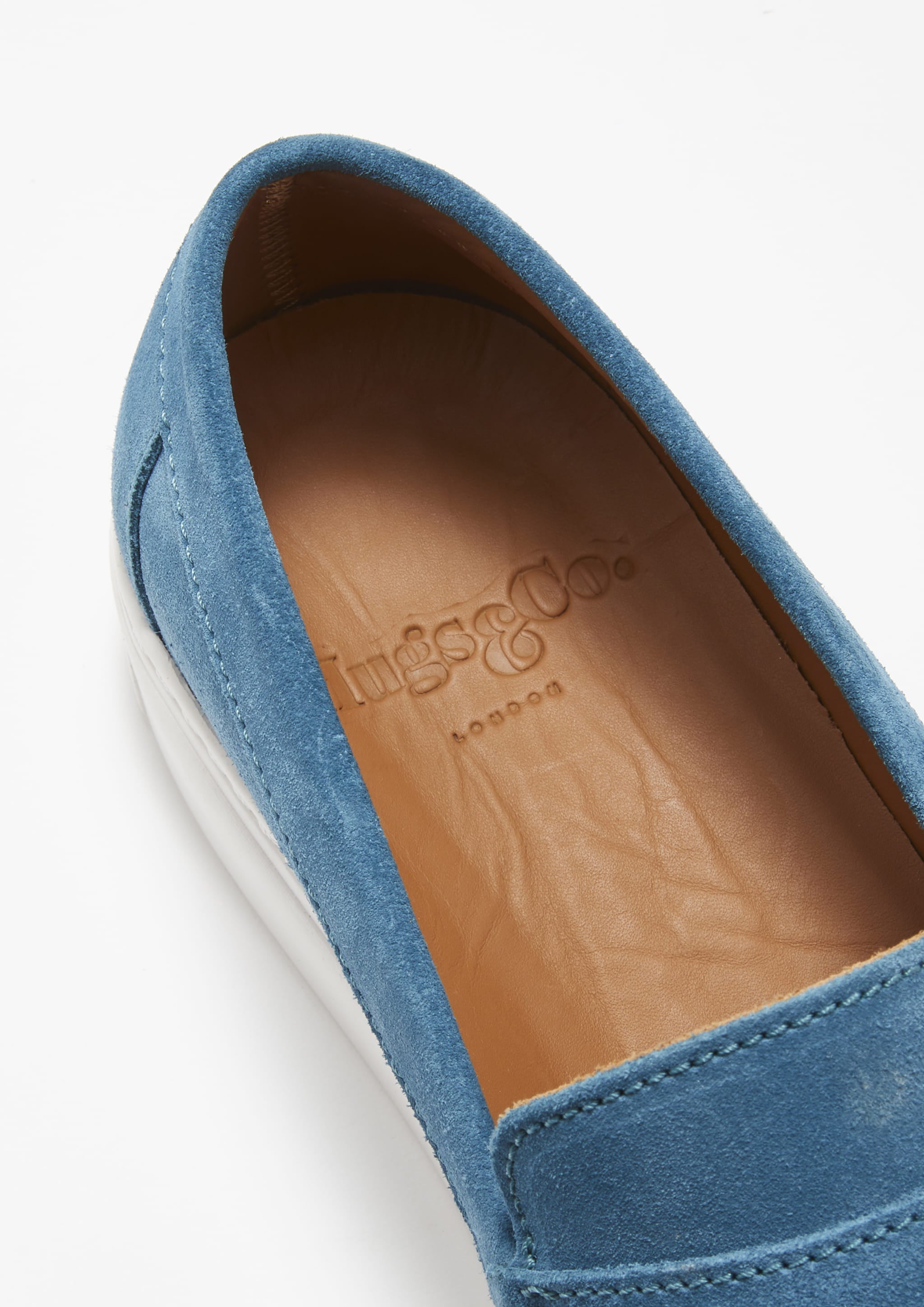 Hugs & Co Mens Slip-on Sneaker Loafers Petrol Blue Suede