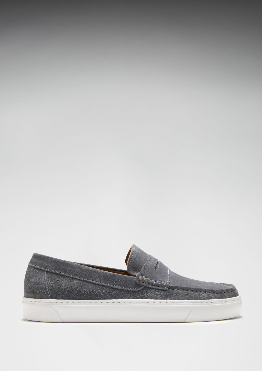 Hugs & Co Mens Slip-on Sneaker Loafers Slate Grey Suede