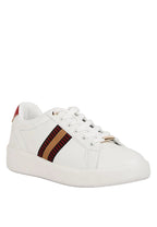 Leather Platform Cushioned Lace Up Trainers