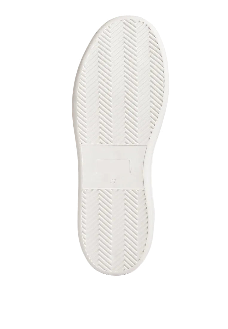 Leather Platform Cushioned Lace Up Trainers