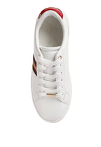Leather Platform Cushioned Lace Up Trainers