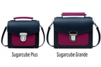 Zatchels Black Magenta Sugarcube handbag size guide view