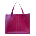 Zatchels Magenta Handmade Leather Shopper Bag front view