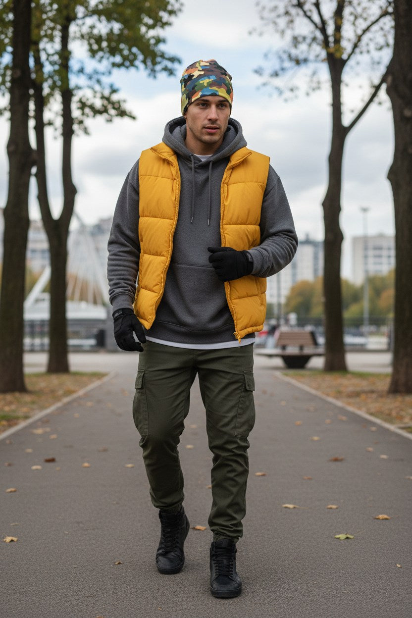 Woodland Camo Adventure Beanie - Double-Layered Outdoor Streetwear by StayClothed.com