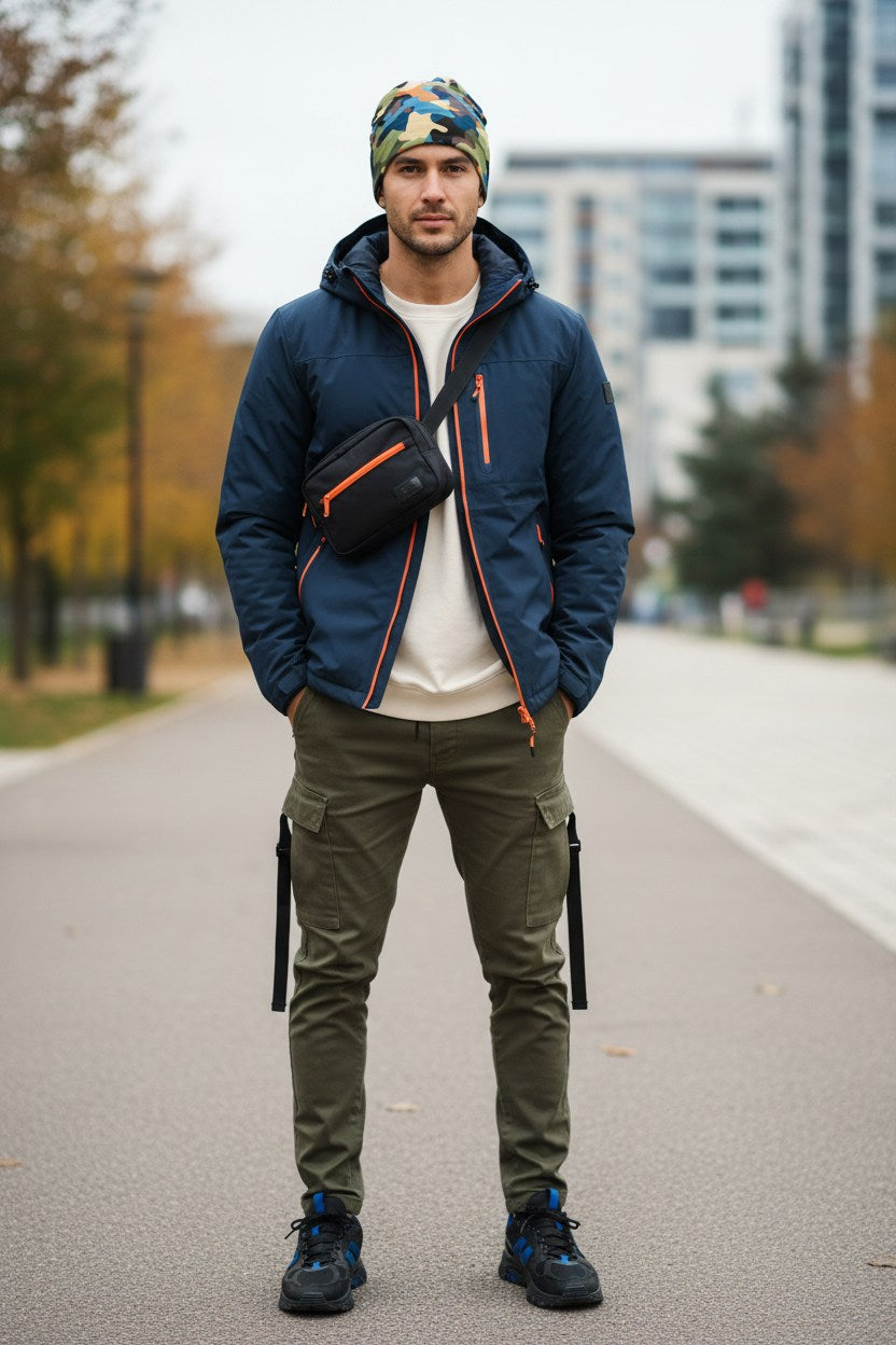 Blue Green Camo Adventure Beanie - Double-Layered Outdoor Streetwear by StayClothed.com