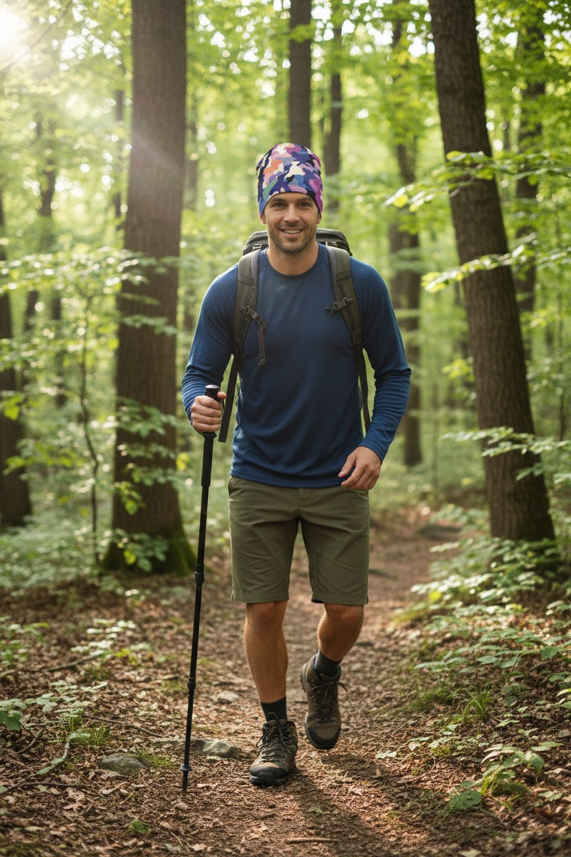 Purple Pink Camo Adventure Beanie - Double-Layered Outdoor Streetwear by StayClothed.com