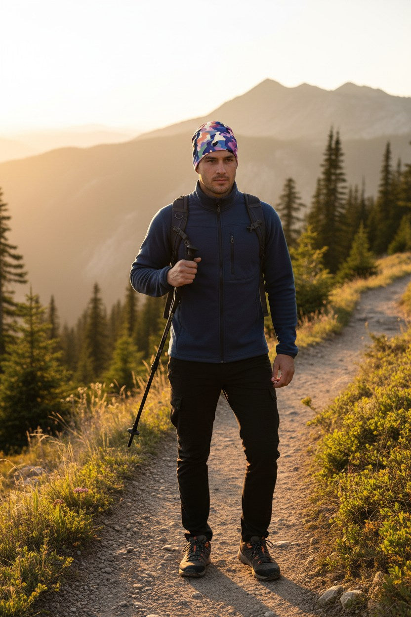 Purple Pink Camo Adventure Beanie - Double-Layered Outdoor Streetwear by StayClothed.com