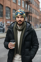 Blue Green Camo Adventure Beanie - Double-Layered Outdoor Streetwear by StayClothed.com