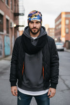 Blue Purple Camo Adventure Beanie - Double-Layered Outdoor Streetwear by StayClothed.com