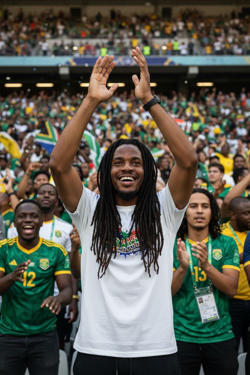South Africa World Cup 2026 T-Shirt - Bold Graffiti Flag Design by StayClothed.com